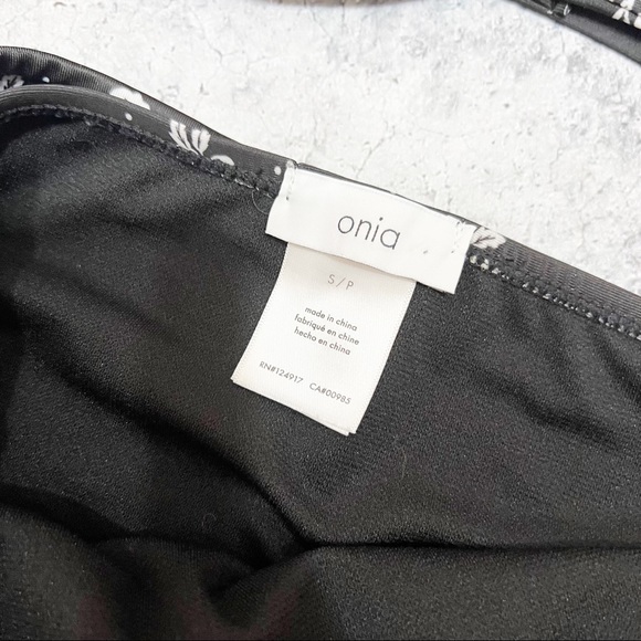 SET Onia Black Floral High Waisted Belted Bikini Set Two Piece Size Small S - Picture 6 of 7